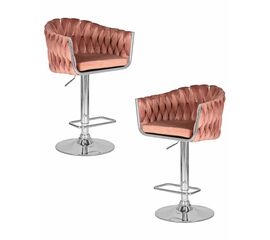 Набор 2 шт Стул барный DOBRIN MARCEL, пудрово-розовый велюр (MJ9-32), Вариант: пудрово-розовый велюр (MJ9-32) | Интернет магазин мебели и декора LifeDekor