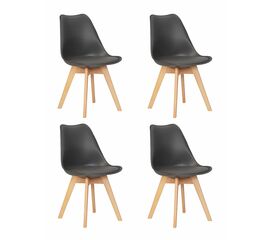 Набор 4 шт Стул обеденный DOBRIN JERRY SOFT, ножки светлый бук, цвет сиденья темно-серый (G-04), Вариант: ножки светлый бук, цвет сиденья темно-серый (G-04) | Интернет магазин мебели и декора LifeDekor