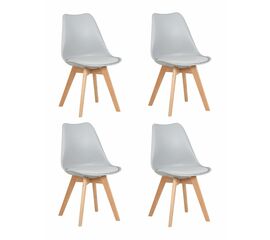 Набор 4 шт Стул обеденный DOBRIN JERRY SOFT, ножки светлый бук, цвет сиденья светло-серый (GR-01), Вариант: ножки светлый бук, цвет сиденья светло-серый (GR-01) | Интернет магазин мебели и декора LifeDekor