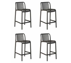 Набор 4 шт Стул полубарный DOBRIN CHLOE, темно-серый, Вариант: темно-серый | Интернет магазин мебели и декора LifeDekor