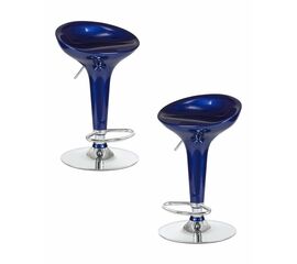 Набор 2 шт Стул барный DOBRIN BOMBA, синий металлик, Вариант: синий металлик | Интернет магазин мебели и декора LifeDekor