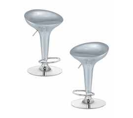 Набор 2 шт Стул барный DOBRIN BOMBA, серебряный металлик, Вариант: серебряный металлик | Интернет магазин мебели и декора LifeDekor