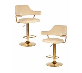 Набор 2 шт Стул барный DOBRIN CHARLY GOLD, бежевый велюр (MJ9-10), Вариант: бежевый велюр (MJ9-10) | Интернет магазин мебели и декора LifeDekor