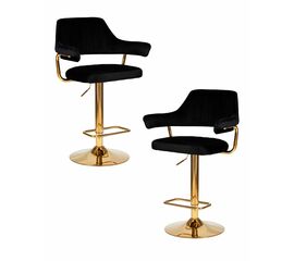 Набор 2 шт Стул барный DOBRIN CHARLY GOLD, черный велюр (MJ9-101), Вариант: черный велюр (MJ9-101) | Интернет магазин мебели и декора LifeDekor