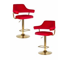 Набор 2 шт Стул барный DOBRIN CHARLY GOLD, красный велюр (MJ9-45), Вариант: красный велюр (MJ9-45) | Интернет магазин мебели и декора LifeDekor