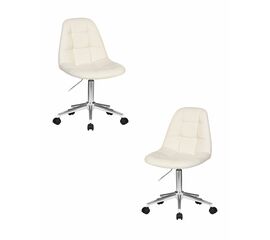 Набор 2 шт Офисное кресло для персонала DOBRIN MONTY, кремовый, Вариант: кремовый | Интернет магазин мебели и декора LifeDekor