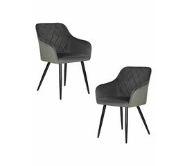 Набор 2 шт Стул обеденный DOBRIN ROBERT, черные матовые ножки, велюр V108-92 Антрацит, Вариант: черные матовые ножки, велюр V108-92 Антрацит | Интернет магазин мебели и декора LifeDekor