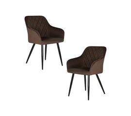 Набор 2 шт Стул обеденный DOBRIN ROBERT, черные матовые ножки, велюр V108-76 Горький шоколад, Вариант: черные матовые ножки, велюр V108-76 Горький шоколад | Интернет магазин мебели и декора LifeDekor