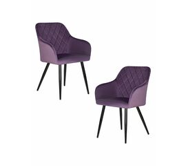 Набор 2 шт Стул обеденный DOBRIN ROBERT, черные матовые ножки, велюр V108-45 Темно-фиолетовый, Вариант: черные матовые ножки, велюр V108-45 Темно-фиолетовый | Интернет магазин мебели и декора LifeDekor