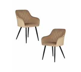 Набор 2 шт Стул обеденный DOBRIN ROBERT, черные матовые ножки, велюр V108-104 Мокко, Вариант: черные матовые ножки, велюр V108-104 Мокко | Интернет магазин мебели и декора LifeDekor