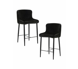 Набор 2 шт Стул полубарный DOBRIN CHRISTIAN'65, черные ножки, черный велюр (V108-77), Вариант: черные ножки, черный велюр (V108-77) | Интернет магазин мебели и декора LifeDekor