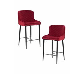 Набор 2 шт Стул полубарный DOBRIN CHRISTIAN'65, черные ножки, бордовый велюр (V108-85), Вариант: черные ножки, бордовый велюр (V108-85) | Интернет магазин мебели и декора LifeDekor