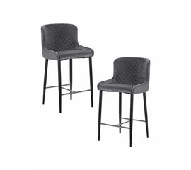 Набор 2 шт Стул полубарный DOBRIN CHRISTIAN'65, черные ножки, темно-серый велюр (V108-91), Вариант: черные ножки, темно-серый велюр (V108-91) | Интернет магазин мебели и декора LifeDekor