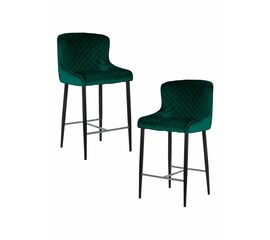 Набор 2 шт Стул полубарный DOBRIN CHRISTIAN'65, черные ножки, зеленый велюр (V108-64), Вариант: черные ножки, зеленый велюр (V108-64) | Интернет магазин мебели и декора LifeDekor