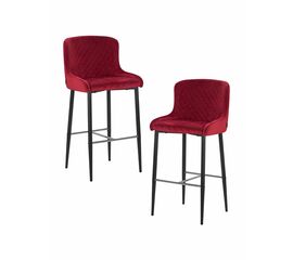 Набор 2 шт Стул барный DOBRIN CHRISTIAN'75, черные ножки, бордовый велюр (V108-85), Вариант: черные ножки, бордовый велюр (V108-85) | Интернет магазин мебели и декора LifeDekor
