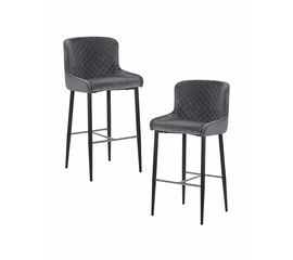 Набор 2 шт Стул барный DOBRIN CHRISTIAN'75, черные ножки, темно-серый велюр (V108-91), Вариант: черные ножки, темно-серый велюр (V108-91) | Интернет магазин мебели и декора LifeDekor
