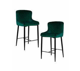 Набор 2 шт Стул барный DOBRIN CHRISTIAN'75, черные ножки, зеленый велюр (V108-64), Вариант: черные ножки, зеленый велюр (V108-64) | Интернет магазин мебели и декора LifeDekor
