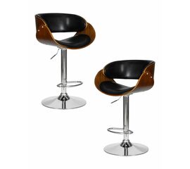 Набор 2 шт Стул барный DOBRIN JOHN, цвет сиденья черный глянец PU ABD 002, Вариант: цвет сиденья черный глянец PU ABD 002 | Интернет магазин мебели и декора LifeDekor