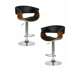 Набор 2 шт Стул барный DOBRIN OSTIN, цвет черный PU ABA 001, Вариант: цвет черный PU ABA 001 | Интернет магазин мебели и декора LifeDekor