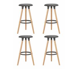 Набор 4 шт Табурет барный DOBRIN ROYCE, ножки светлый бук, цвет темно-серый (GR-04), Вариант: ножки светлый бук, цвет тёмно-серый (GR-04) | Интернет магазин мебели и декора LifeDekor