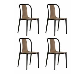 Набор 4 шт Стул обеденный DOBRIN ADAM, черный/бежевый, Вариант: черный/бежевый | Интернет магазин мебели и декора LifeDekor