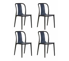 Набор 4 шт Стул обеденный DOBRIN ADAM, черный/серо-голубой, Вариант: черный/серо-голубой | Интернет магазин мебели и декора LifeDekor