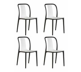 Набор 4 шт Стул обеденный DOBRIN ADAM, черный/белый, Вариант: черный/белый | Интернет магазин мебели и декора LifeDekor