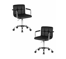 Набор 2 шт Офисное кресло для персонала DOBRIN TERRY, чёрный, Вариант: чёрный | Интернет магазин мебели и декора LifeDekor