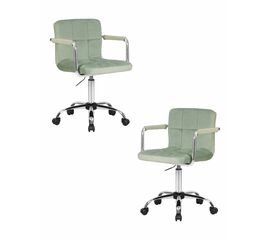 Набор 2 шт Офисное кресло для персонала DOBRIN TERRY, мятный велюр (MJ9-87), Вариант: мятный велюр (MJ9-87) | Интернет магазин мебели и декора LifeDekor