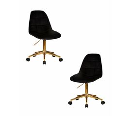Набор 2 шт Офисное кресло для персонала DOBRIN MONTY GOLD, чёрный велюр (MJ9-101), Вариант: черный велюр (MJ9-101) | Интернет магазин мебели и декора LifeDekor