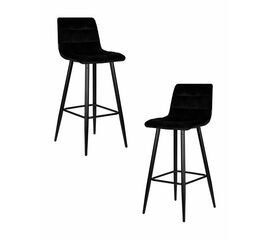 Набор 2 шт Стул барный DOBRIN NICOLE, черные матовые ножки, черный велюр (108-77), Вариант: черные матовые ножки, черный велюр (108-77) | Интернет магазин мебели и декора LifeDekor