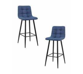 Набор 2 шт Стул барный DOBRIN NICOLE, черные матовые ножки, синяя ткань (UF860-14B), Вариант: черные матовые ножки, синяя ткань (UF860-14B) | Интернет магазин мебели и декора LifeDekor