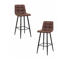 Набор 2 шт Стул барный DOBRIN NICOLE, черные матовые ножки, коричневая микрофибра (PK-03), Вариант: черные матовые ножки, коричневая микрофибра (PK-03) | Интернет магазин мебели и декора LifeDekor
