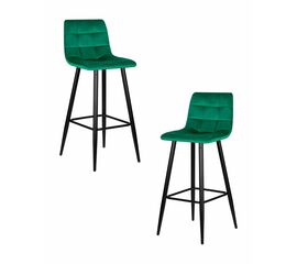 Набор 2 шт Стул барный DOBRIN NICOLE, черные матовые ножки, зелёный велюр (108-64), Вариант: черные матовые ножки, зелёный велюр (108-64) | Интернет магазин мебели и декора LifeDekor