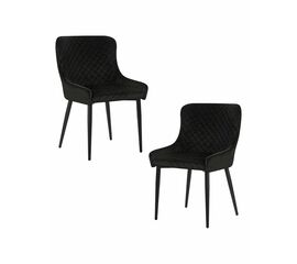 Набор 2 шт Стул обеденный DOBRIN RICHARD, черные матовые ножки, черный велюр (V108-77), Вариант: черные матовые ножки, черный велюр (V108-77) | Интернет магазин мебели и декора LifeDekor