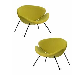 Набор 2 шт Кресло дизайнерское DOBRIN EMILY, светло-зеленая ткань AF3, черное основание, Вариант: светло-зеленая ткань AF3, черное основание | Интернет магазин мебели и декора LifeDekor