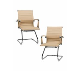 Набор 2 шт Офисное кресло для посетителей DOBRIN CODY, бежевый, Вариант: бежевый | Интернет магазин мебели и декора LifeDekor