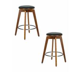 Набор 2 шт Табурет полубарный DOBRIN TOM'66, цвет черный глянец PU ABD 002, Вариант: цвет черный глянец PU ABD 002 | Интернет магазин мебели и декора LifeDekor