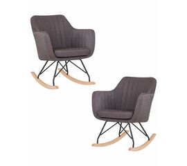 Набор 2 шт Кресло-качалка DOBRIN KIARA, серая ткань (LAR-106D-26), Вариант: серая ткань (LAR-106D-26) | Интернет магазин мебели и декора LifeDekor