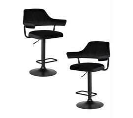 Набор 2 шт Стул барный DOBRIN CHARLY BLACK, черный велюр (MJ9-101), Вариант: черный велюр (MJ9-101) | Интернет магазин мебели и декора LifeDekor