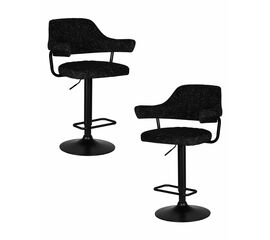 Набор 2 шт Стул барный DOBRIN CHARLY BLACK, черный твид (LEO18), Вариант: черный твид (LEO18) | Интернет магазин мебели и декора LifeDekor