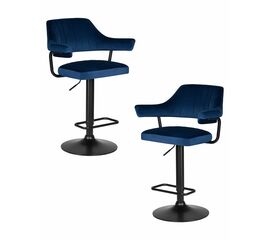 Набор 2 шт Стул барный DOBRIN CHARLY BLACK, синий велюр (MJ9-117), Вариант: синий велюр (MJ9-117) | Интернет магазин мебели и декора LifeDekor