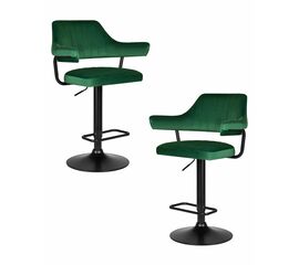 Набор 2 шт Стул барный DOBRIN CHARLY BLACK, зеленый велюр (MJ9-88), Вариант: зеленый велюр (MJ9-88) | Интернет магазин мебели и декора LifeDekor