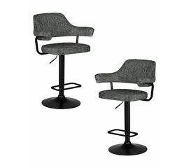 Набор 2 шт Стул барный DOBRIN CHARLY BLACK, серый твид (LEO11), Вариант: серый твид (LEO11) | Интернет магазин мебели и декора LifeDekor