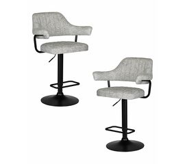 Набор 2 шт Стул барный DOBRIN CHARLY BLACK, светло-серый твид (LEO04), Вариант: светло-серый твид (LEO04) | Интернет магазин мебели и декора LifeDekor