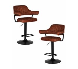 Набор 2 шт Стул барный DOBRIN CHARLY BLACK, терракотовый твид (LEO56), Вариант: терракотовый твид (LEO56) | Интернет магазин мебели и декора LifeDekor