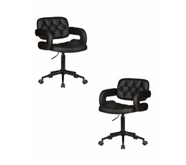 Набор 2 шт Офисное кресло для персонала DOBRIN LARRY BLACK, чёрный, Вариант: чёрный | Интернет магазин мебели и декора LifeDekor