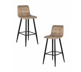 Набор 2 шт Стул барный DOBRIN NICOLE, черные матовые ножки, мокко велюр (108-104), Вариант: черные матовые ножки, мокко велюр (108-104) | Интернет магазин мебели и декора LifeDekor