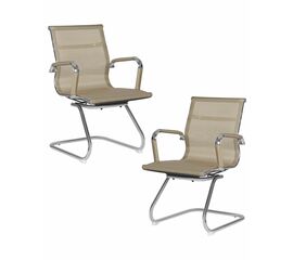Набор 2 шт Офисное кресло для посетителей DOBRIN CODY MESH, бежевый (22039), Вариант: бежевый (22039) | Интернет магазин мебели и декора LifeDekor