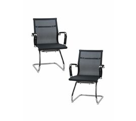 Набор 2 шт Офисное кресло для посетителей DOBRIN CODY MESH, чёрный, Вариант: чёрный | Интернет магазин мебели и декора LifeDekor